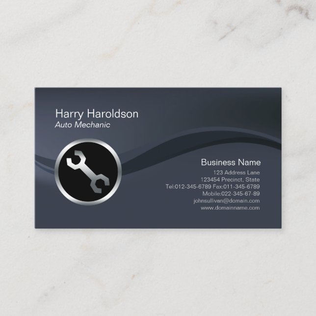 Cartão de visita Mecânico Automático do Ícone de C (Frente)