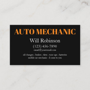 Cartão De Visita Mecânico Automático Móvel Simples Moderno