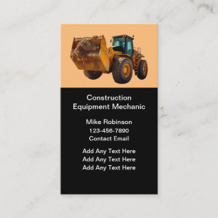 Cartão De Visita Mecânico de Equipamentos de Construção
