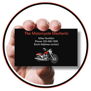 Cartão De Visita Mecânico de Motocicletas Moderno e Legal