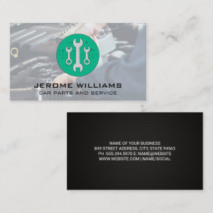 Cartão De Visita Mecânico funcionando no motor com chave inglesa