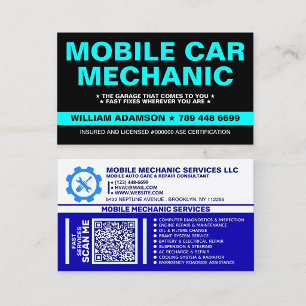 CARTÃO DE VISITA MECÂNICO MÓVEL   CUIDADO AUTOMOTIVO E REPARO DE CA