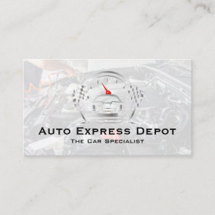 Cartão De Visita Mecânico Trabalhando no Motor Logotipo de Metal