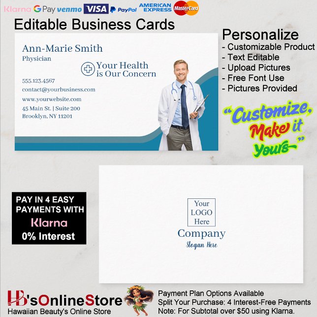 Cartão De Visita Medical Health Blue Physician Wave Uniform Scrubs  (Medical Health Blue Physician Wave Uniform Scrubs Business Card.)