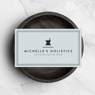 Cartão De Visita Medicina holística do Apothecary clássico azul