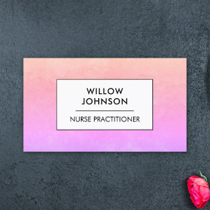 Cartão De Visita Médico Assistente de Enfermeiro Roxo Rosa