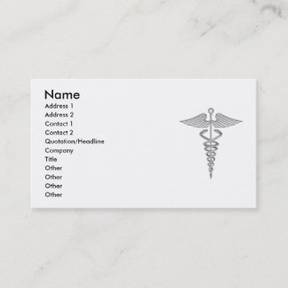 Cartão de visita médico do Caduceus
