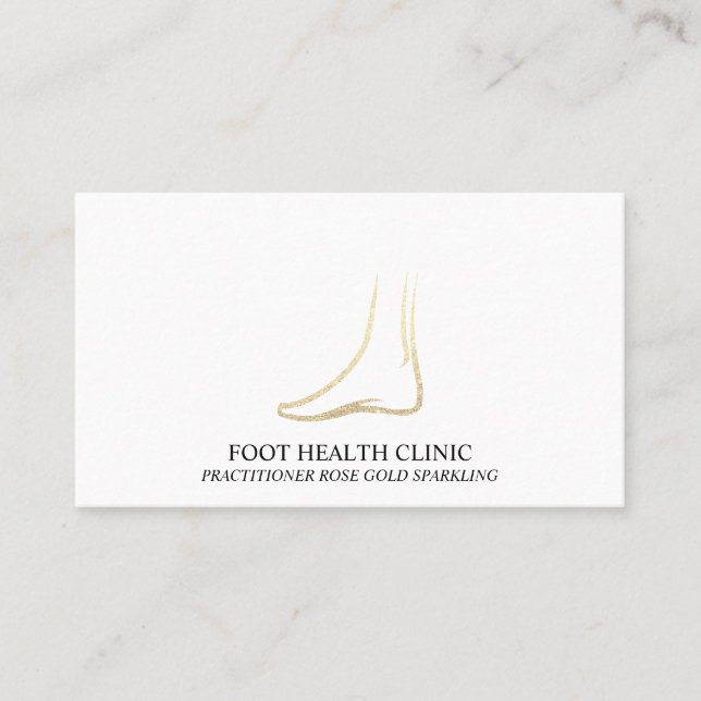 Cartão De Visita Médico Dourado de Podiatria de Foot Care (Frente)