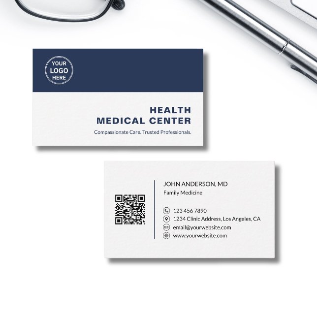 Cartão De Visita Médico Médico Profissional (Medical Healthcare Clinic Doctor Professional Business Card)