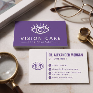 Cartão De Visita Médico Oftalmologista Moderno Cuidados com a Visão