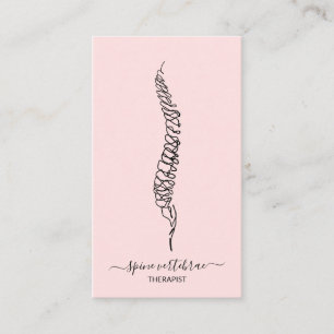 Cartão De Visita médico ortopédico de vértebras Pink Spine