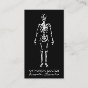 Cartão De Visita médico ortopédico Esqueleto Preto