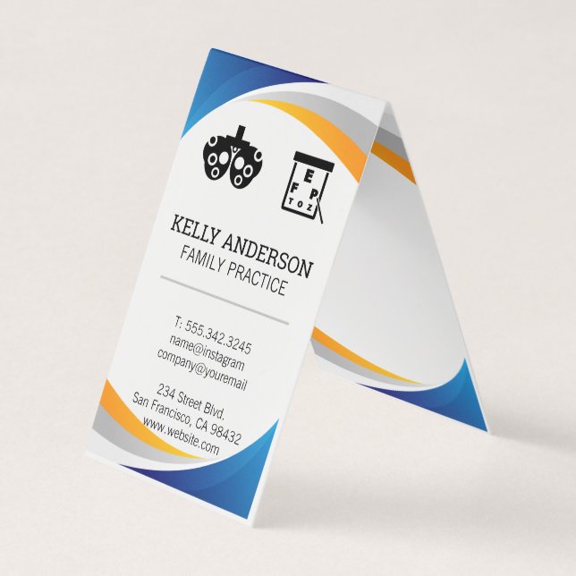 Cartão De Visita Médico | Prática MD | Optometrista (Frente)