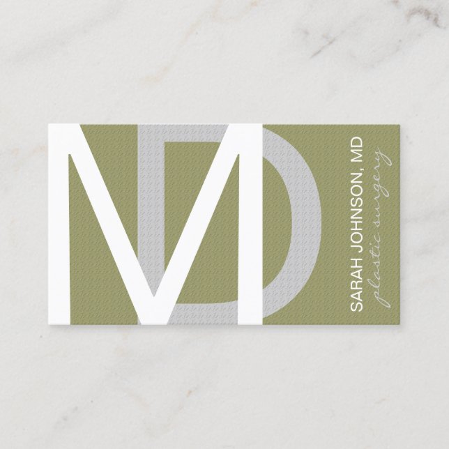 Cartão De Visita Médico Texturizado ESCOLHA COR DE FUNDO (Frente)