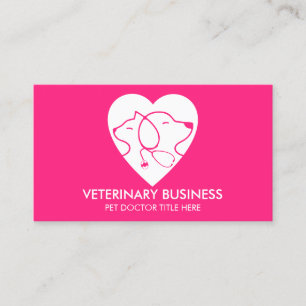 Cartão De Visita Médico Veterinário de Pata de Estimação Animal Ros