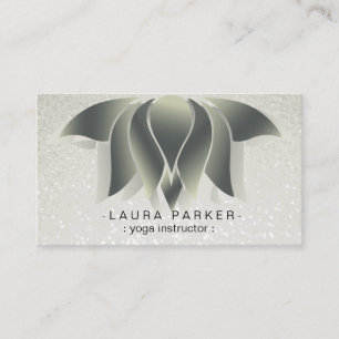 Cartão De Visita Meditação cura da ioga verde da flor de Lotus