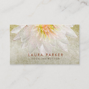 Cartão De Visita Meditação de Aquecimento com Aquarela de Flor Lotu