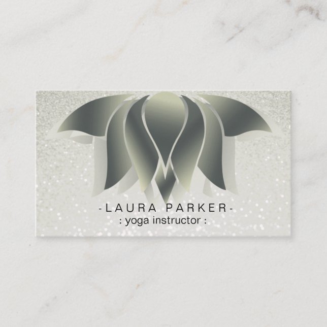 Cartão De Visita Meditação de cura de ioga florida verde (Frente)