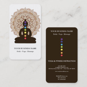 Cartão De Visita Meditação de Cura do Chakra Pose do Lótus Homem Ma