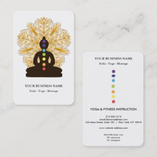Cartão De Visita Meditação de Cura do Chakra Pose do Lótus Homem Ma