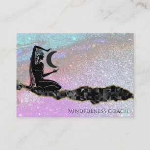 Cartão De Visita *~* Meditação de GODDESS Universo Glitter Arco-