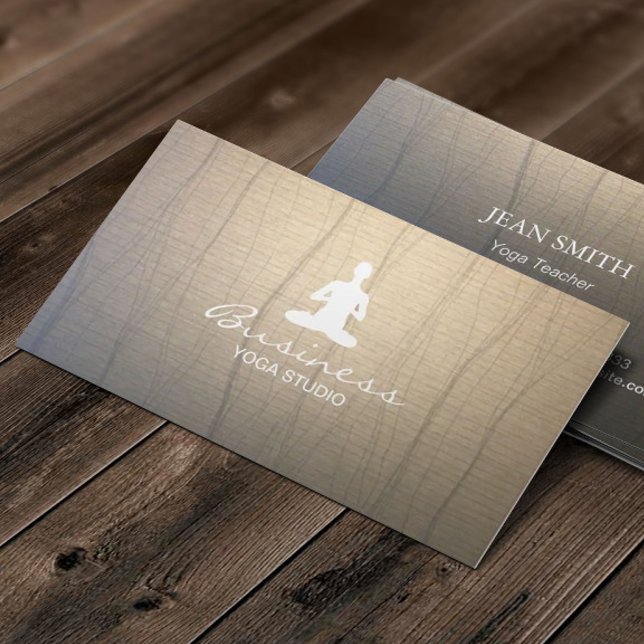 Cartão De Visita Meditação de Instrutor Yoga Fundo Elegante Zen (Criador carregado)