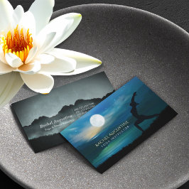 Cartão De Visita Meditação de Yoga ao Luar Salvação da Lua Crescent