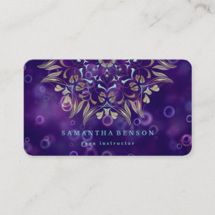 Cartão De Visita Meditação de Yoga do logotipo Dourado Elegante L