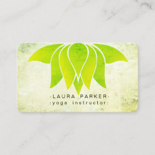 Cartão De Visita Meditação de Yoga Natureza da Flor Verde Lotus