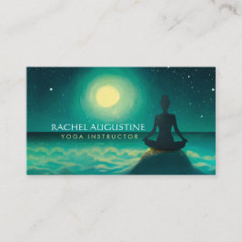 Cartão De Visita Meditação de Yoga - Noite de Estrelas de Lua Compl