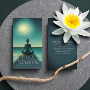 Cartão De Visita Meditação de Yoga - Noite de Estrelas de Lua Compl