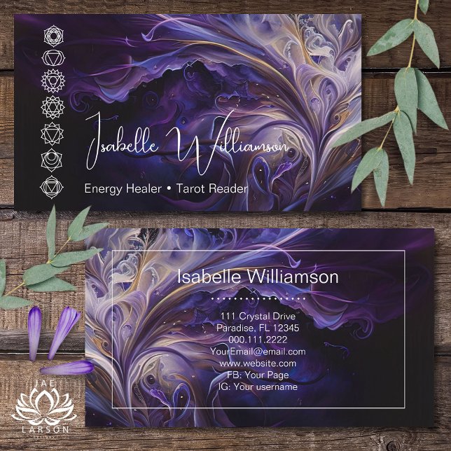 Cartão De Visita Meditação de Yoga por Ametist Chakras Reiki (Criador carregado)