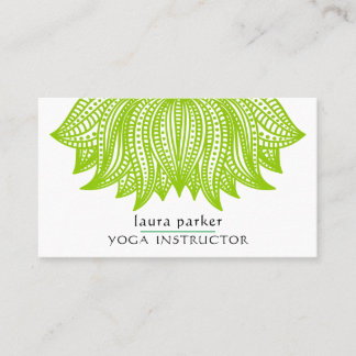 Cartão De Visita Meditação do formador do Limão Verde Lotus Mandala