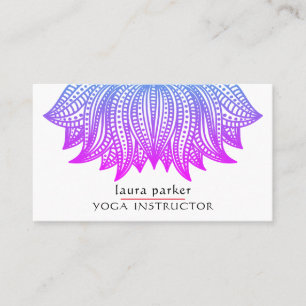 Cartão De Visita Meditação do formador Purple Lotus Mandala Yoga