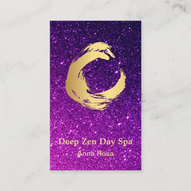 Cartão De Visita Meditação Dourado de Reiki da escova do zen do (Frente)