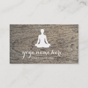 Cartão De Visita Meditação Elegante De Fundo De Madeira Logotipo