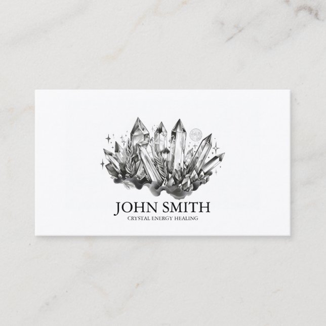 Cartão De Visita Meditação espiritual do Crystal Energy Healer Chak (Frente)