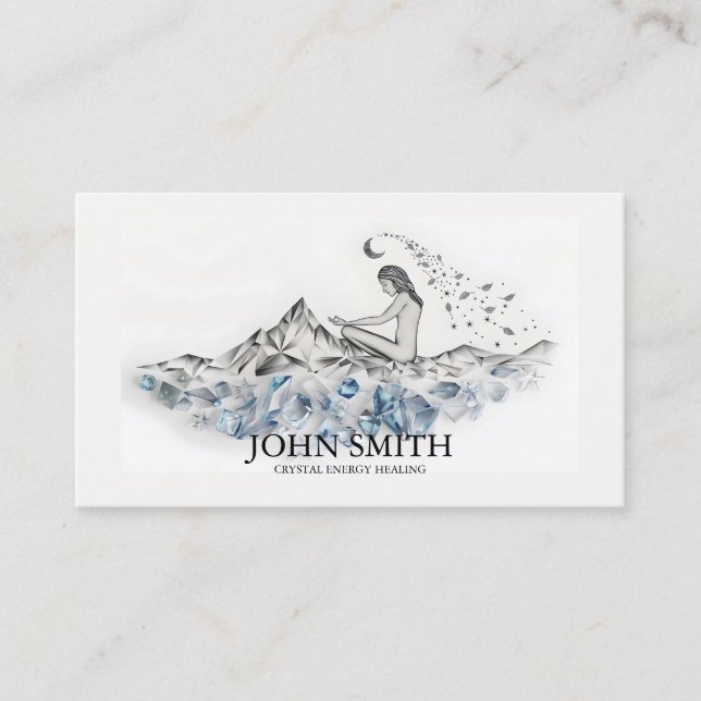Cartão De Visita Meditação espiritual do Crystal Energy Healer Chak (Frente)