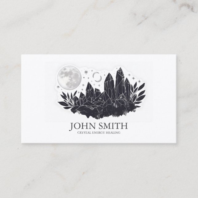 Cartão De Visita Meditação espiritual do Crystal Energy Healer Chak (Frente)
