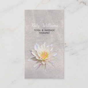 Cartão De Visita Meditação Holística de Instrutor Lotus Flower Yoga