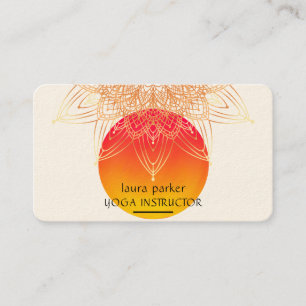 Cartão De Visita Meditação Mandala Yoga Lotus Boho Vintage