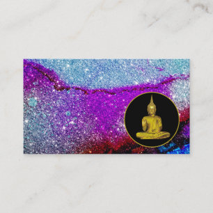 Cartão De Visita *~* Meditação Rainbow Universo Glitter Buddha