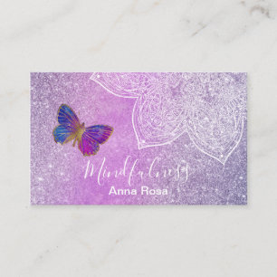 Cartão De Visita *~* Meditação Reik Yoga Borboleta Mandala