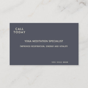 Cartão De Visita Meditação Yoga Minimalista Indigo Ivory