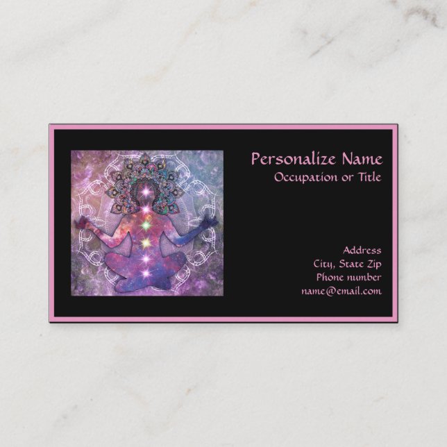 Cartão De Visita Meditação Zen Yoga Lotus Chakra (Frente)