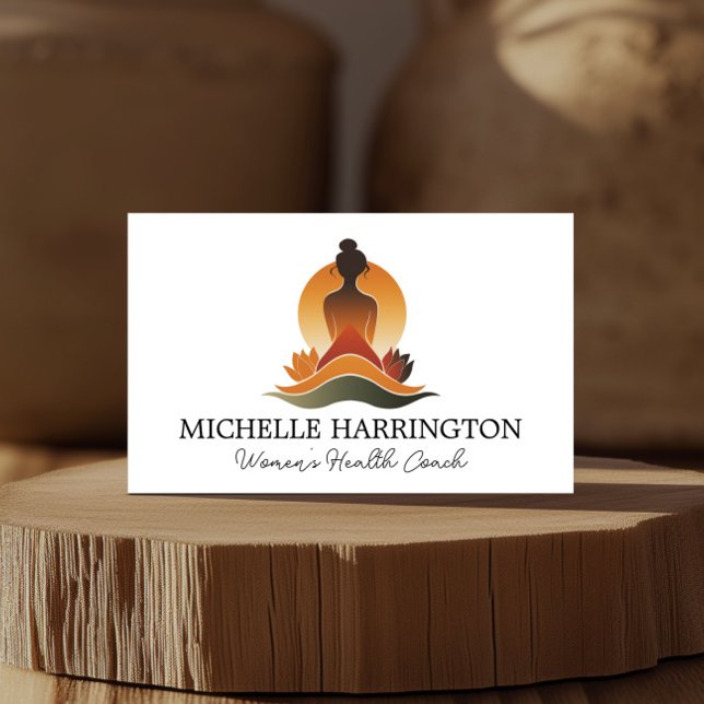 Cartão De Visita Meditativa Retromoderna Grace Yoga, treinadora de  (Criador carregado)