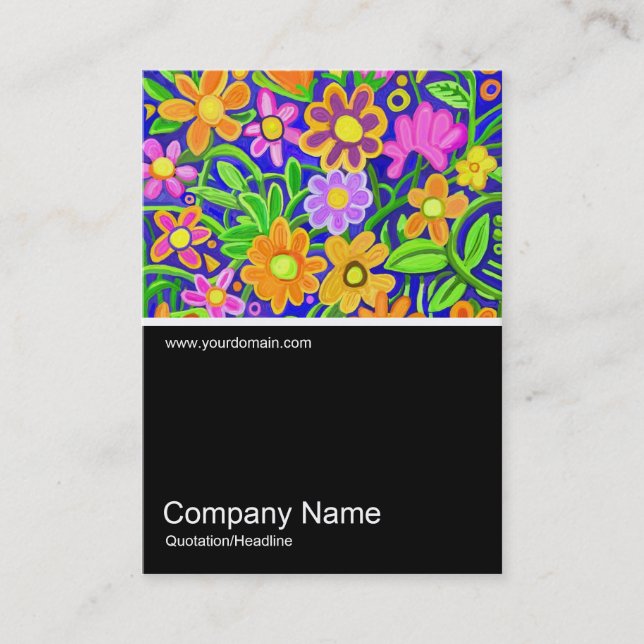 Cartão De Visita Meia &Foto 073 - Flores Coloridas (Frente)