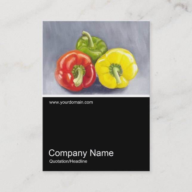 Cartão De Visita Meia &Foto 075 - Pimentões, Óleo (Frente)