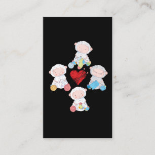 Cartão De Visita Meias de tricô de ovelha,  de crochê, avó