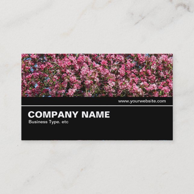 Cartão De Visita Meio caminho V2 - Flor de Cereja Rosa (Frente)